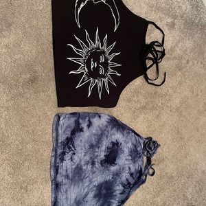 THREE pack halter crop tops